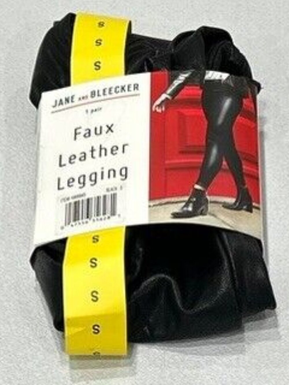 Jane and Bleecker Women's Faux Leather Legging, Black, Size S
